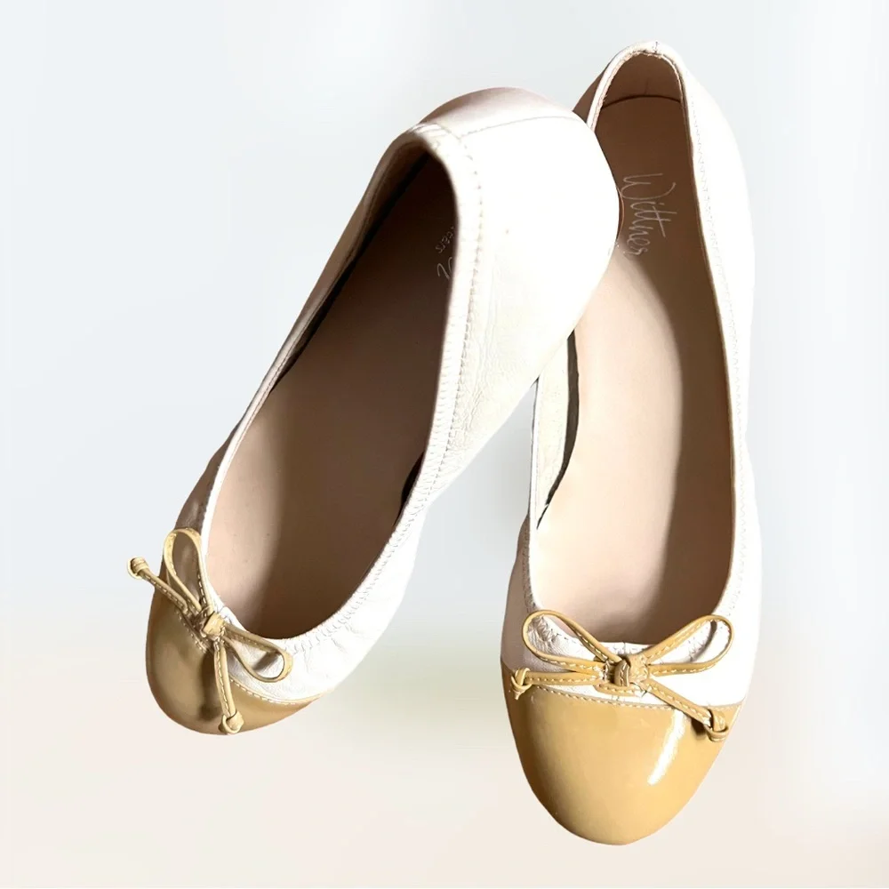 Wittner Leather Ashes Round Toe Slip On With  Bow ,Wedge Sole size 40 AU 9.5 - Picture 7 of 10